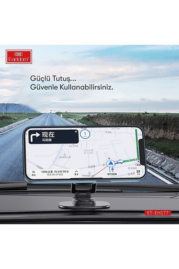 360 Oynar Başlıklı Yapışkanlı Torpido Üstü Uzunluk Ayarlı Manyetik Mıknatıslı Telefon Araç Tutucu - 5