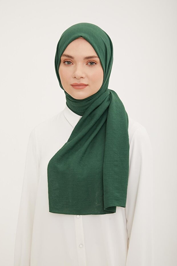 Stripe Pattern Cotton Textured Jazz Shawl Green - Color_Variant_Property: Green