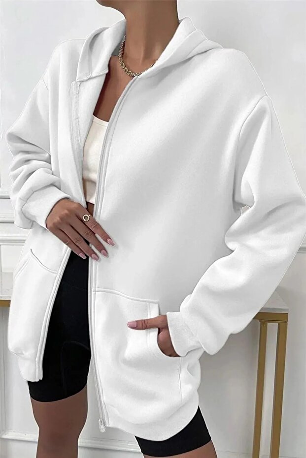 بالإضافة إلى حجم سترة بيضاء 3 موضوع زيبر غير مطبوع - 2