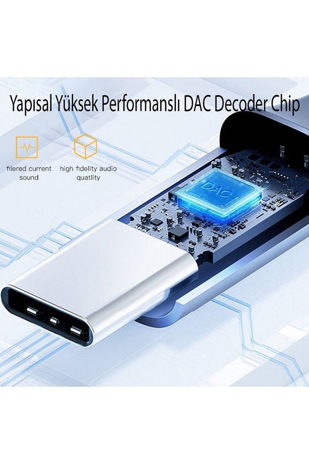 Type-C to 3.5mm Aux Ses Kablosu Hi-Fi Ses Kalitesi Kırılmaz Hasır Örgü Alüminyum Gövde 1 Metre - 8
