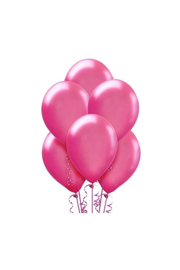 10 Pieces Latex Metallic Pink Balloons