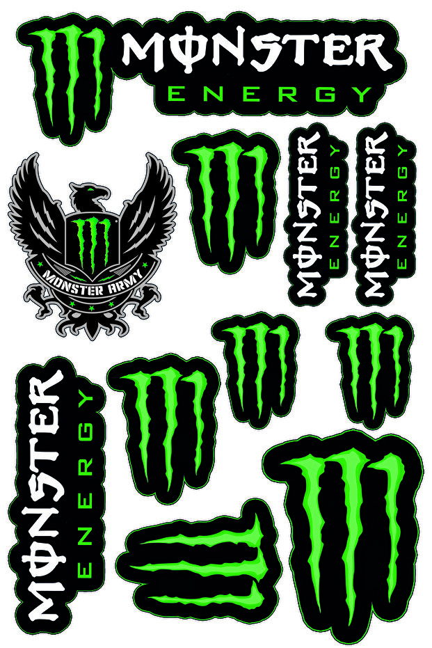 Monster Sponsor Sticker Set A4 - 1