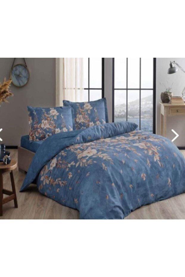 Double Cotton Satin Duvet Cover Set Roanne Blue