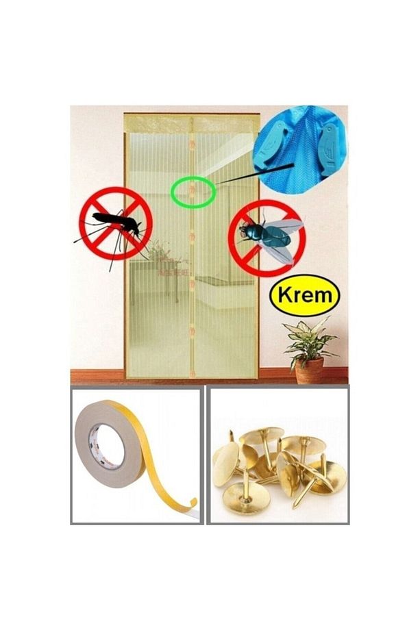 Beyaz Tül Mıknatıslı Kapı Sinekliği Sineklik Mıklatıslı Kapı Tülü Sineklik Perde 105x210 Cm - 1