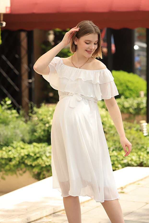 Kadın Beyaz Elbise - 3