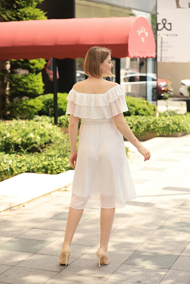 Kadın Beyaz Elbise - 7