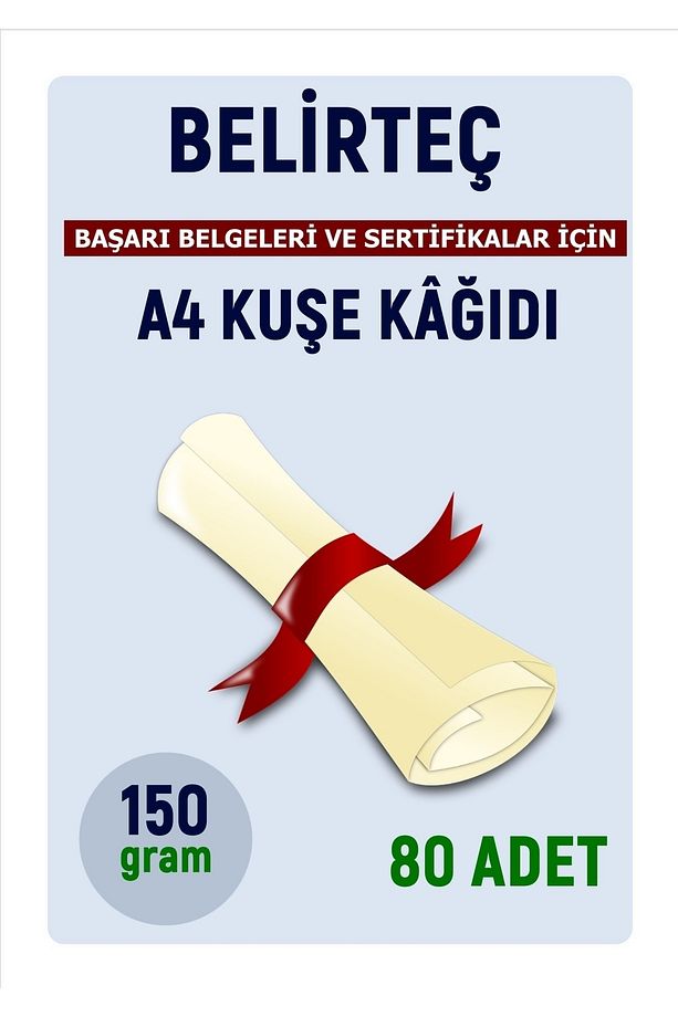 A4 Parlak Kuşe Kağıt 80 Adet Dijital Baskı, Sertifika Ve Başarı Belgeleri Için 150 Gram - 2