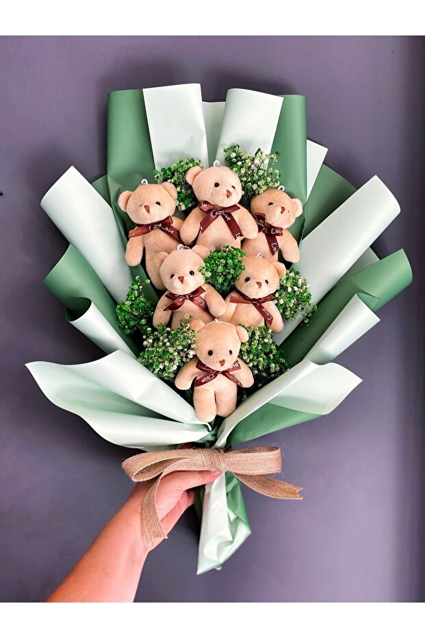 Teddy bear yeşil ayıcık buketi - 1