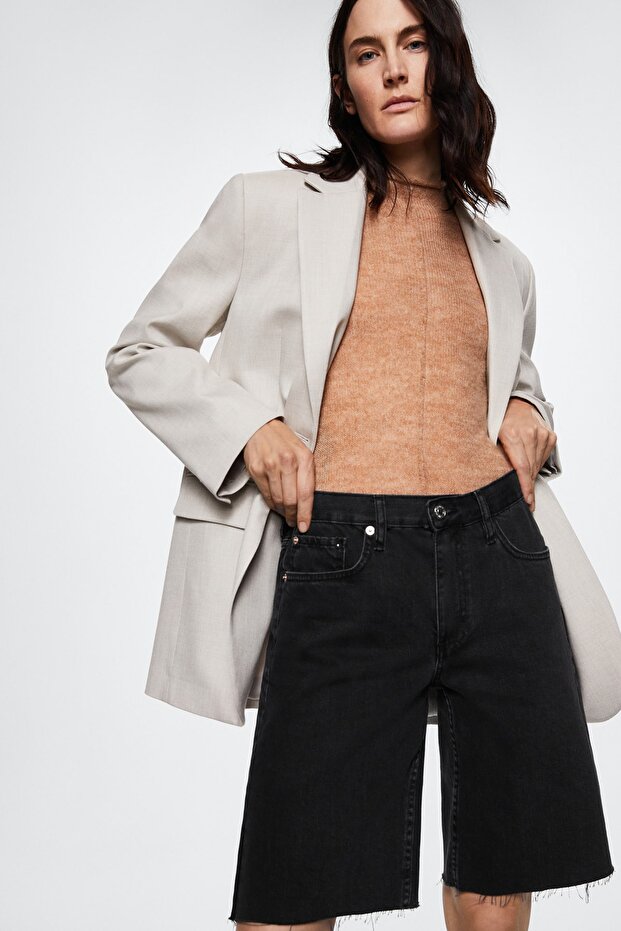 Siyah Denim Kadın Şort & Bermuda 37050457 - 8