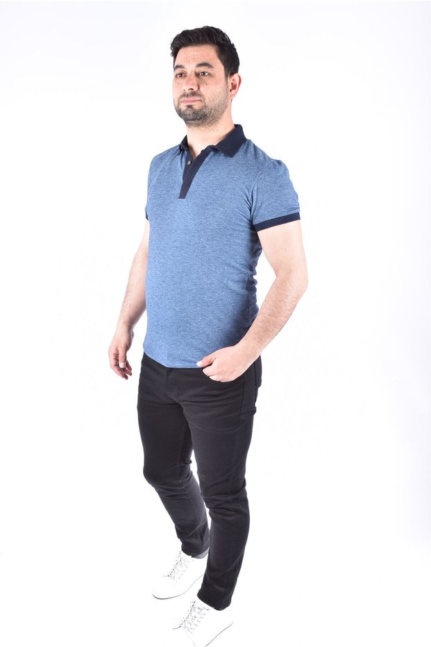 ETS 1960 T TWİSTER POLO NECK SHORT SLEEVE T-SHIRT/NDİGO/S