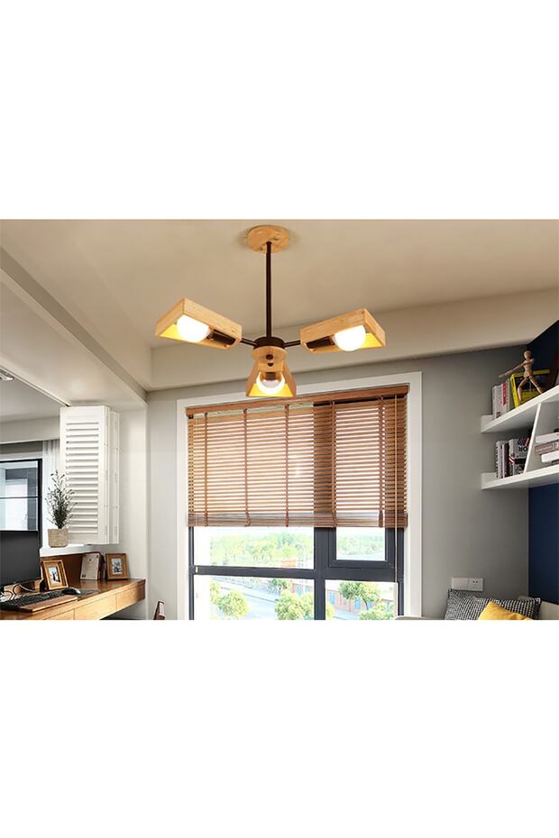WoodMill Ahşap Avize - 1