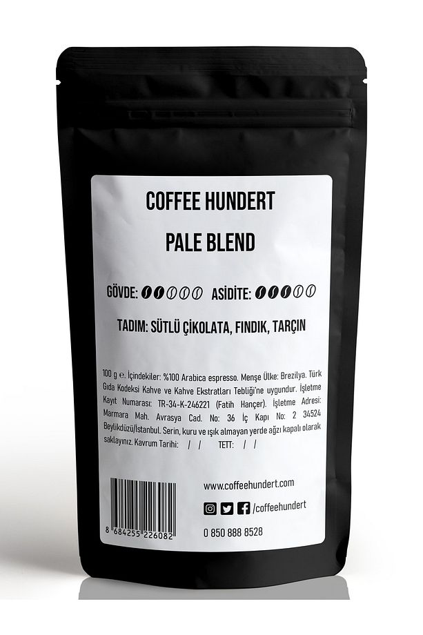 Pale Blend Yumuşak Içimli Espresso 100 gram - Espresso Çekirdek Kahve, Espresso Öğütülmüş Kahve - 2