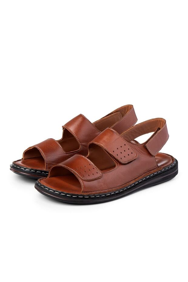 Luas Genuine Leather Men's Sandals, Genuine Leather Sandals, Orthopedic Sole Sandals