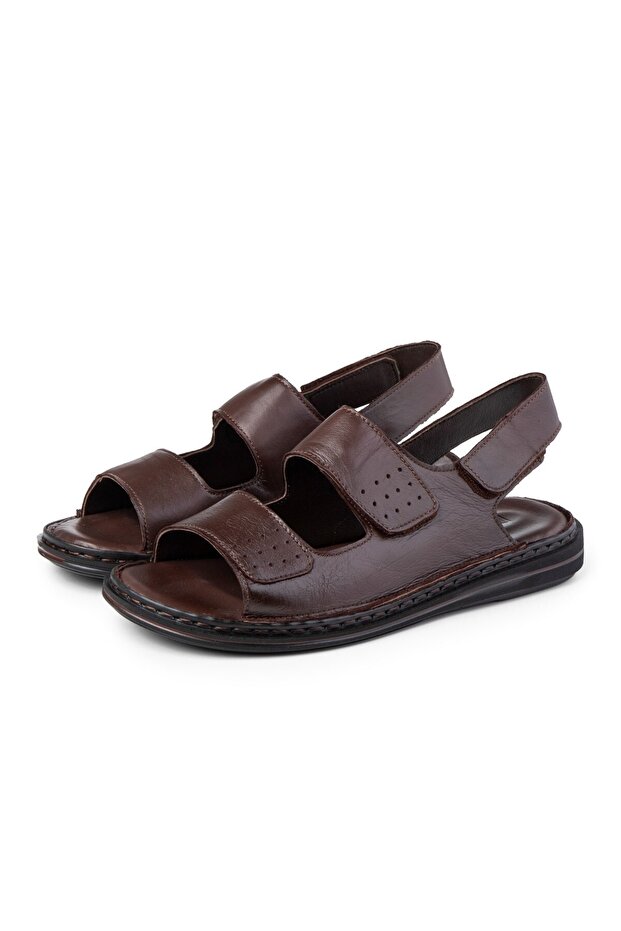 Luas Genuine Leather Men's Sandals, Genuine Leather Sandals, Orthopedic Sole Sandals