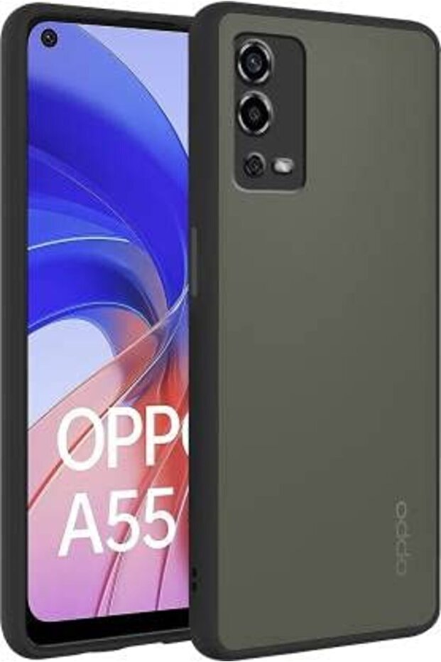 Oppo A55 4g Case Matte Anti-Fingerprint Camera Protection Hard Silicone with Colorful Keys