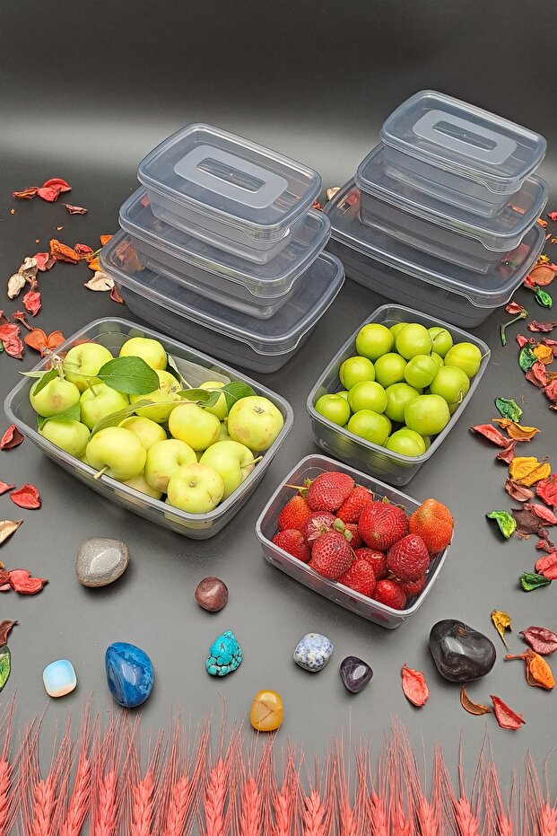 Food Storage Container Set of 9 PP 5 Luxury Stylish Box That Can Enter Microwave and Deep Freezer