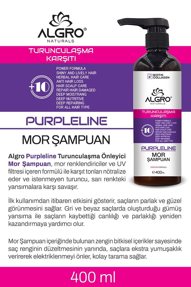 Turunculaşma Karşıtı Saç Bakım Uygulama Seti Mor Şampuan + Bitkisel Saç Bakım Şampuanı - 3