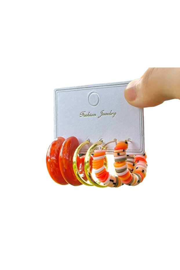 3lü Halka Çoklu Set Küpe - 2