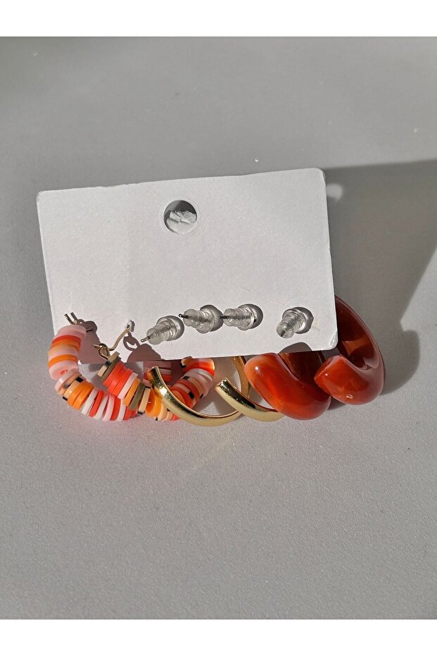 3lü Halka Çoklu Set Küpe - 4