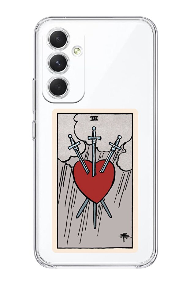 Galaxy A54 5g Compatible the Heart Tarot Patterned Transparent Phone Case
