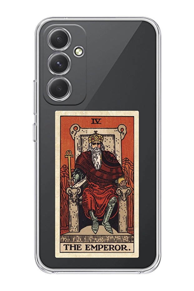 Galaxy A54 5g Compatible the Emperor Tarot Patterned Transparent Phone Case