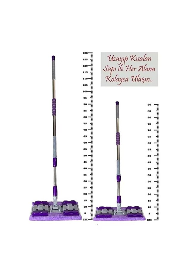 Sihirli Teleskobik Mikrofiber Mop Ayarlanabilir 1 Adet Yedek Bez - 4