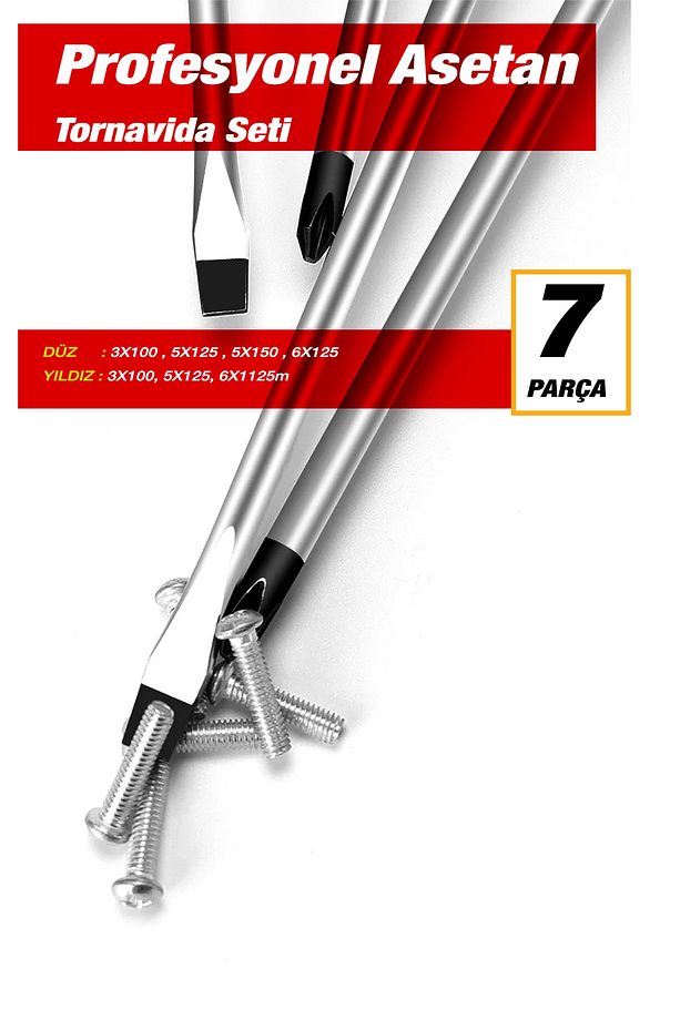 Asetat saplı 7parça Pro Tornavida Takım 46Parça Cırcır Lokma Takımı Otomatik Cırcırlı 1/4" Paket Set - 5