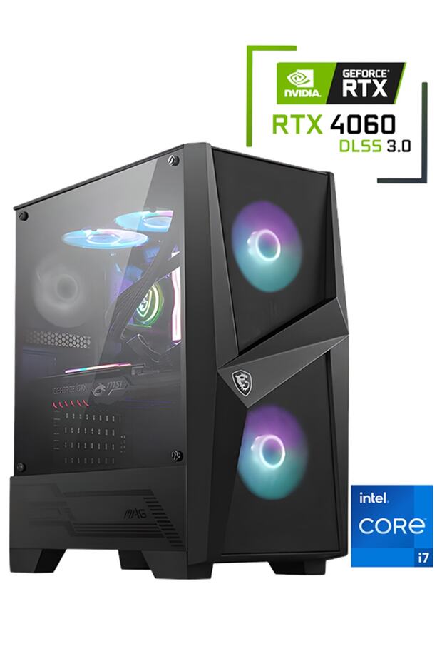 İNTEL CORE İ7 12700F / 16GB DDR4 / 500GB 3300-3100 MB /s M2 SSD / RTX4060 GAMING MASAÜSTÜ PC - 1