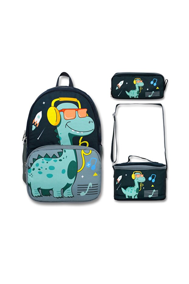 -Umit Bag Dinosaur School Bag Nutrition and Pencil Bag Set
