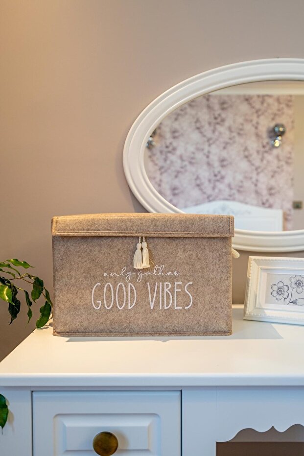 Felt Lid Mini Box Foldable Storage Box Printed Multi-Purpose Box - 4