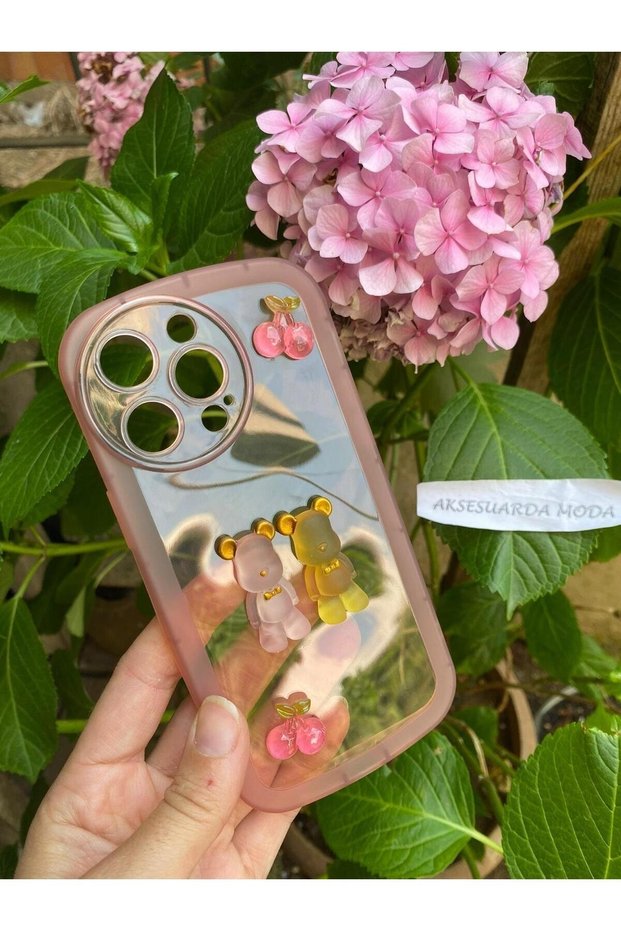 iPhone 13 Pro Compatible Jelly Bear Teddy Bear Figured Colorful Transparent Case