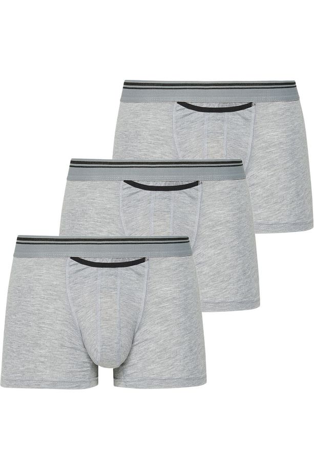 3 Adet Gri Torbalı Modal Boxer - 1