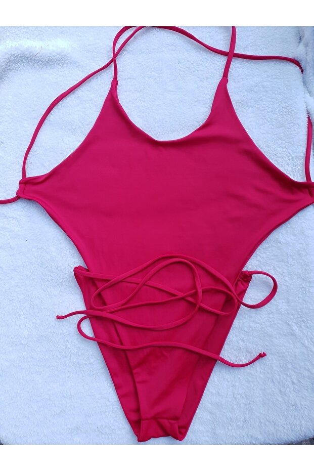 Yüksek Kesim Tek Parça Fuşya Mayokini - 3