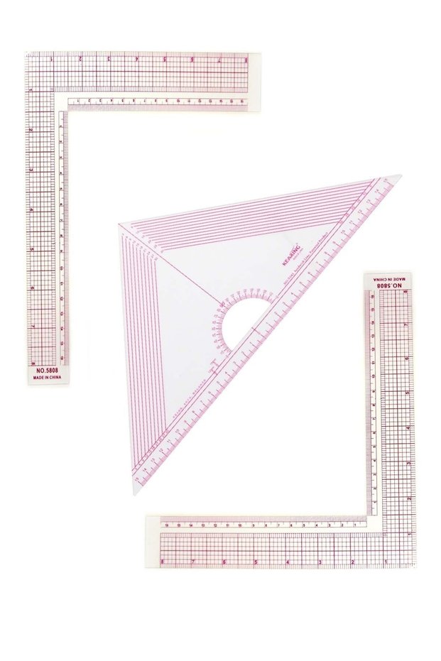 Tailor Modelist Stylist L-Square Triangle Thin Plastic Ruler Set