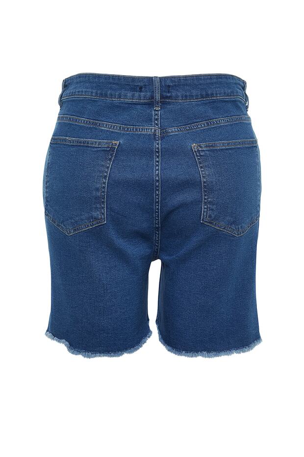 Mavi Yüksek Bel Esnek Skinny Denim Şort & Bermuda TBBSS22AP0008 - 10