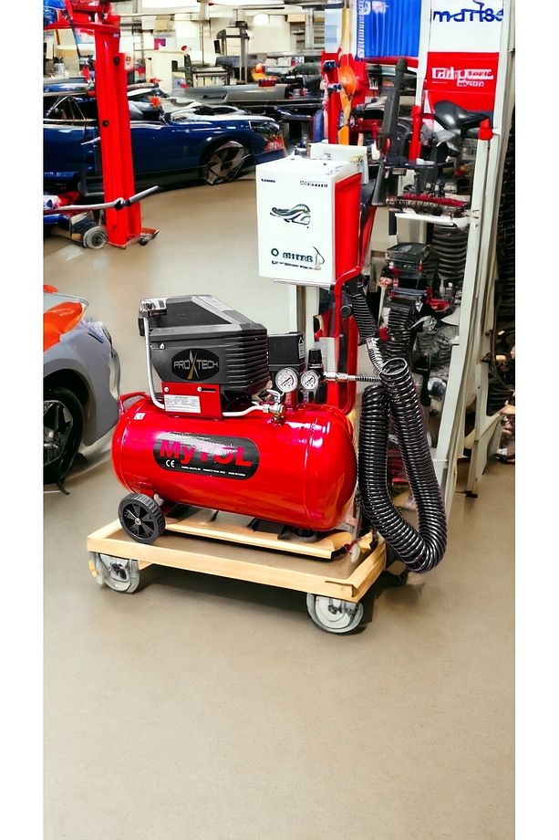 En Çok Tercih Edilen 2HP 50 Litre 8Bar Boya ,Lastik Hava Kompresörü 15Mt Spiral Hortum Stoper Kit - 6