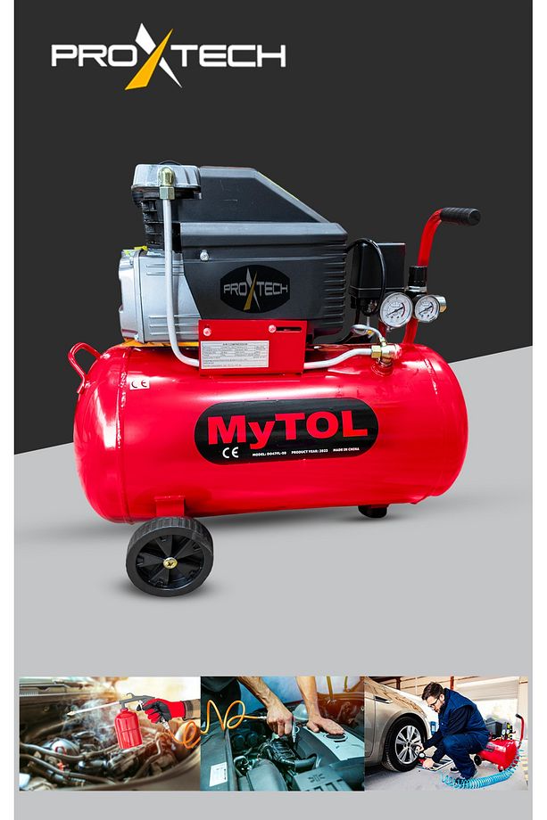 En Çok Tercih Edilen 2HP 50 Litre 8Bar Hava Kompresörü Boya Tabancası ,15Mt Spiral Hortum Boya Set - 5