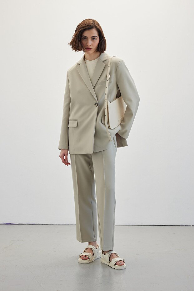 Single Button Blazer Jacket Çağla - 3