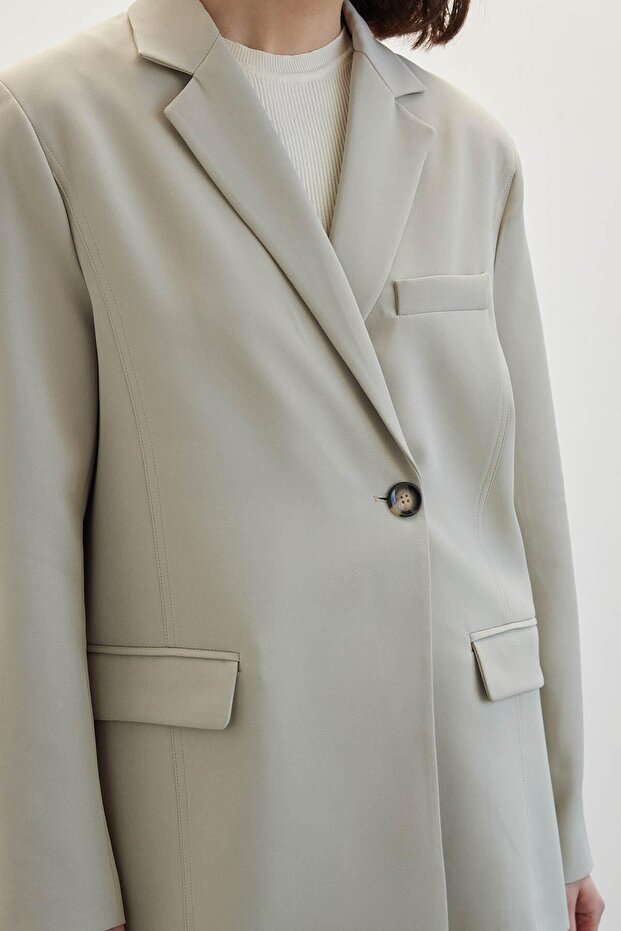 Single Button Blazer Jacket Çağla - 4