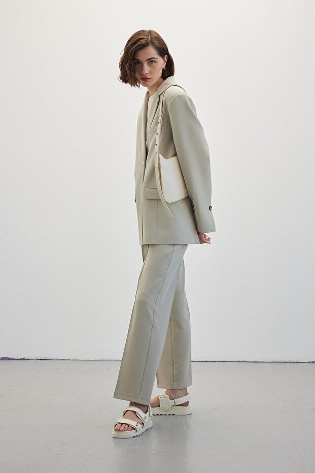 Single Button Blazer Jacket Çağla - 7