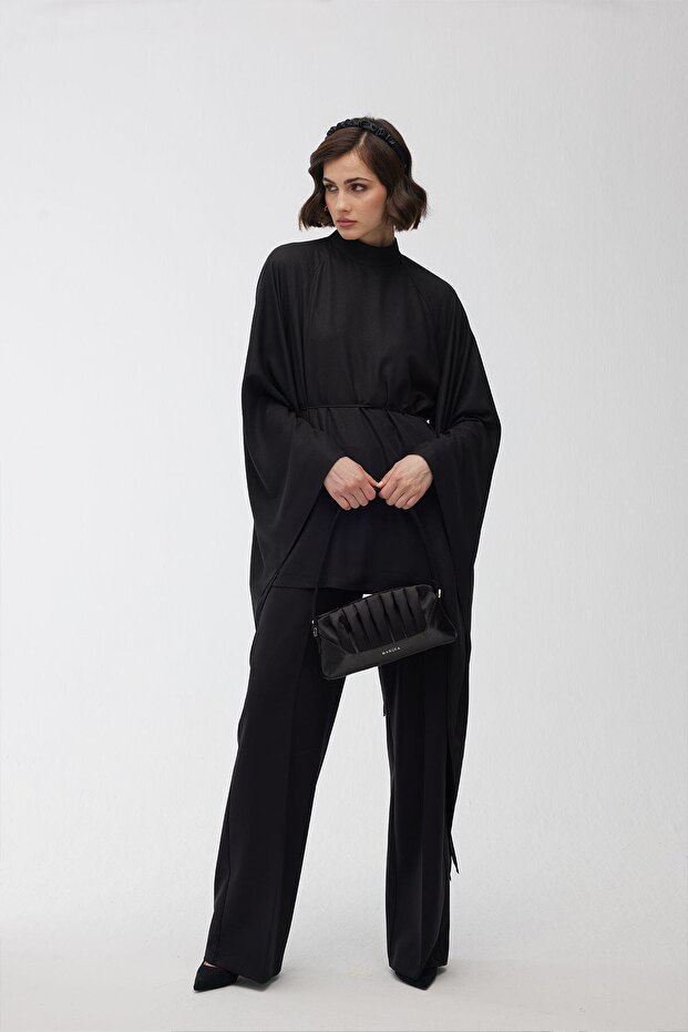 Černá tunika s rukávy - 3