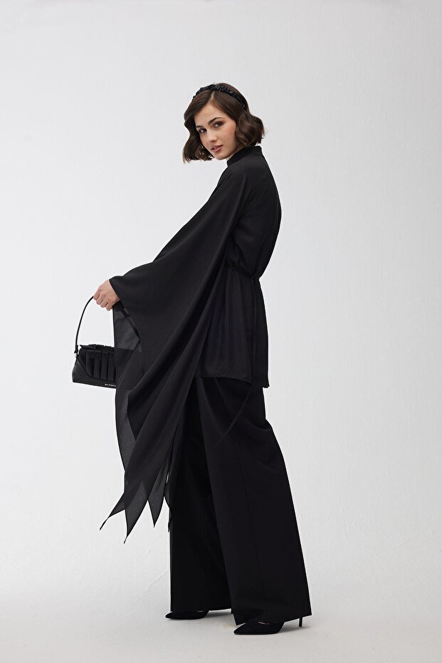 Černá tunika s rukávy - 5