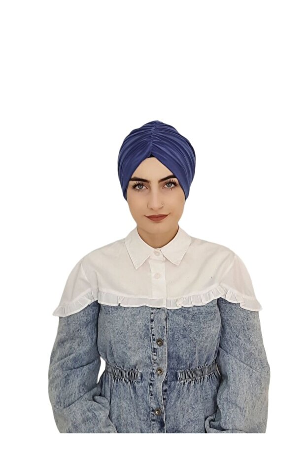 Mayo and Hasema Top Compatible Hijab with Back Tie Bone Indigo