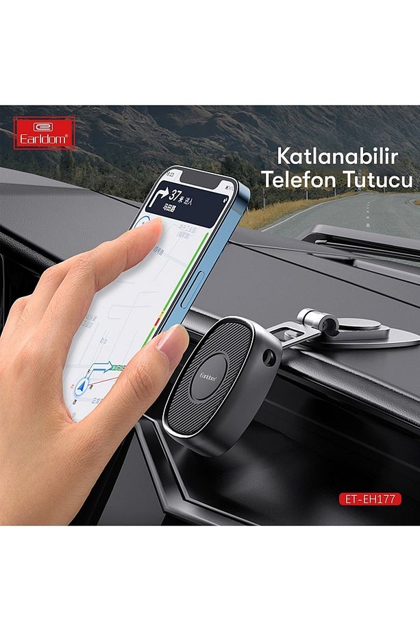 360 Oynar Başlıklı Yapışkanlı Torpido Üstü Uzunluk Ayarlı Manyetik Mıknatıslı Telefon Araç Tutucu - 2