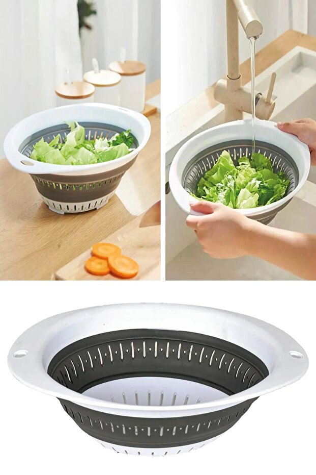 مصفاة قابلة للطي 3000 مل حوض مصفاة ومصفاة - 1