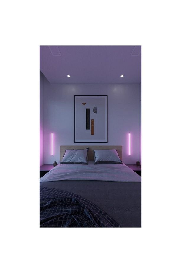 Mini Uzaktan Kumandalı 2'li Led Abajur Gece Lambası Rgb Yuksek Işık Sistemi - 4