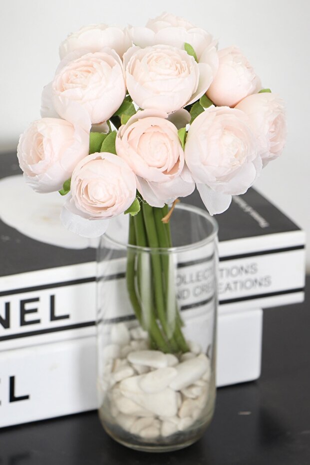 Artificial 10 Flower Mini Erengül Bunch 22 cm Powder
