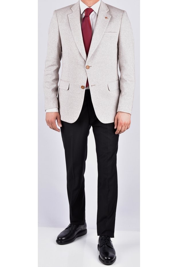 2023-4764 GARCIA KNITTED SEASONAL JACKET/BEIGE/SIZE 60 - 6 DROPS