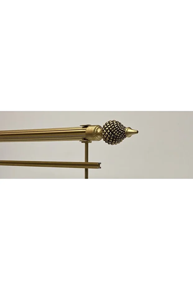 ANTİK RUSTİK SARI FON PERDE ASKISI TEK RAYLI KRST-17 100 CM - 2