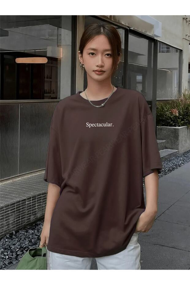 Spectacular Printed Wide Fit Women's T-Shirt Oversize T-Shirt